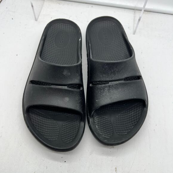 Oofos Sandals Womens 8 Ooahh Luxe Slide Recovery Black Shoe - Picture 3 of 7